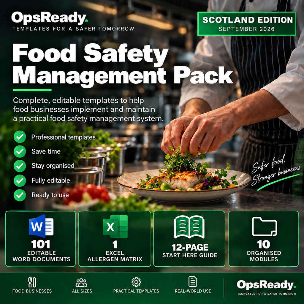 Scotland Food Safety Management System Pack – Digital Download