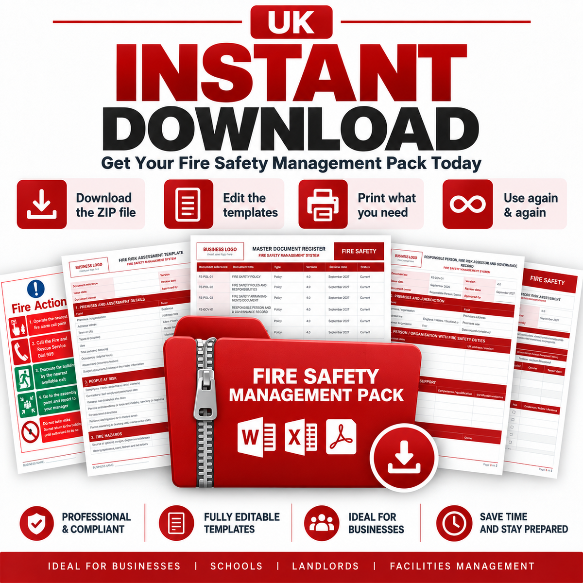 Fire Safety Management Pack – England & Wales Edition 2026 – Digital Download