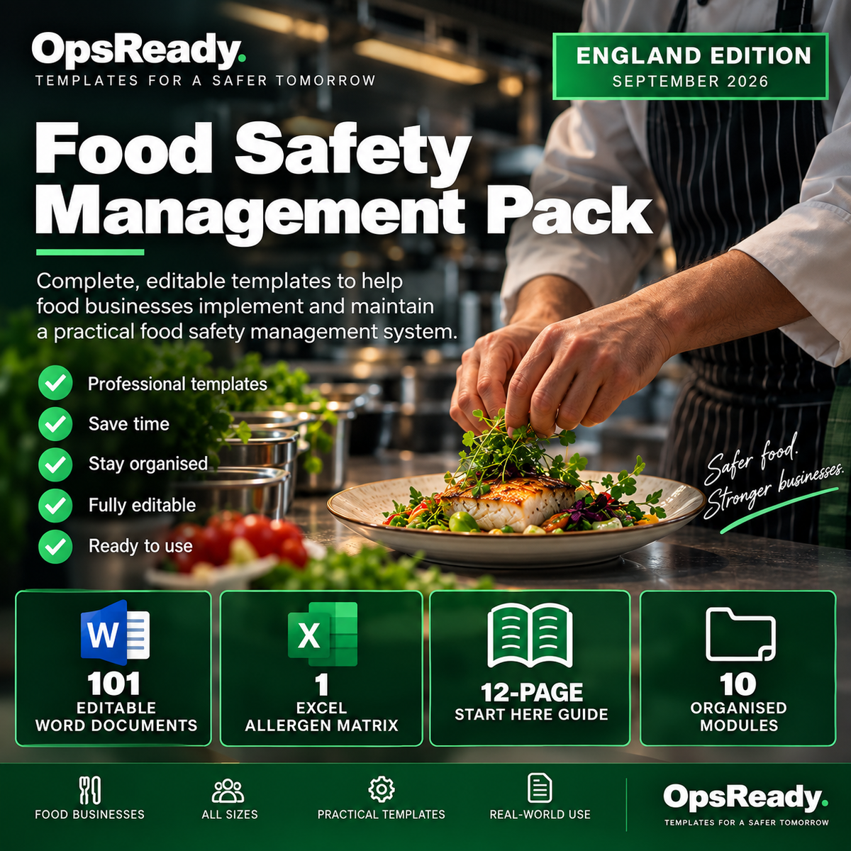 England Food Safety Management System Pack – Digital Download