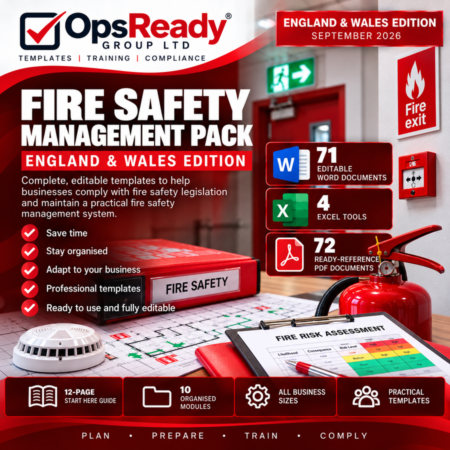 Fire Safety Management Pack – England & Wales Edition 2026 – Digital Download