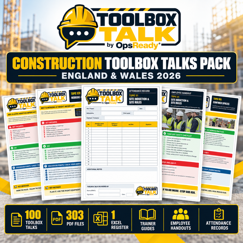 OpsReady Construction Toolbox Talks Pack England and Wales 2026