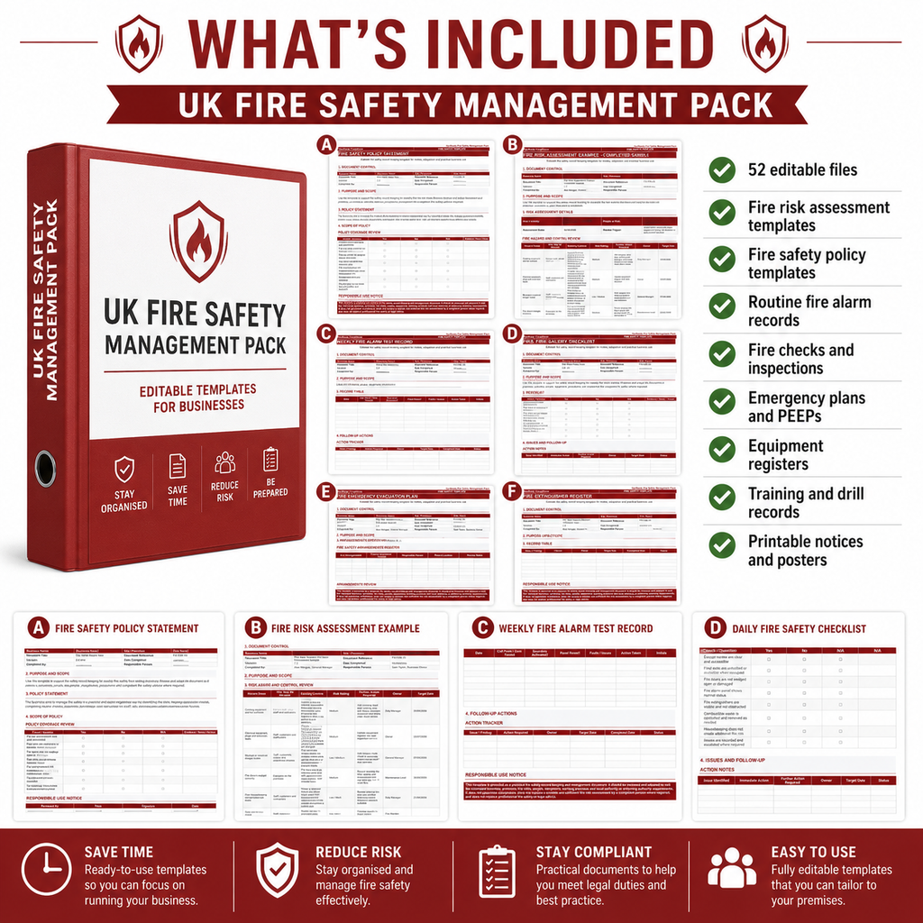 Fire Safety Record Folder – Editable Templates, Printable Logs & Digital Download