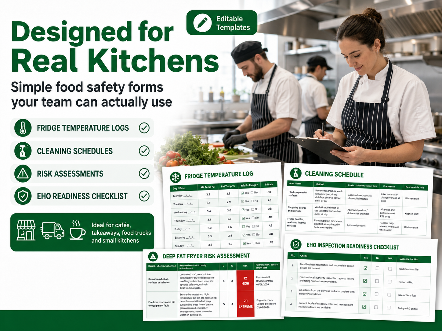 UK Food Safety Management Pack – Editable Templates, Printable Logs & Compliance Records